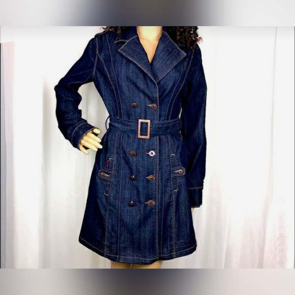 Jou Jou Denim - Junior's Denim Trench Coat